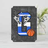 イニシャルバスケパーソナライズされたットボールレターG 招待状 (スタンド正面)