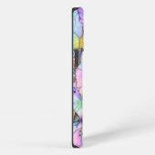 イニシャルバタフライウォーターカラーパープルとオレンジ iPhoneケース (右側面)