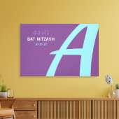 イニシャルバーバルミツワーサインインボード キャンバスプリント (インサイチュ (リビング))