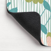 イニシャルパステル水彩オリーブと青の花 マウスパッド (コーナー)