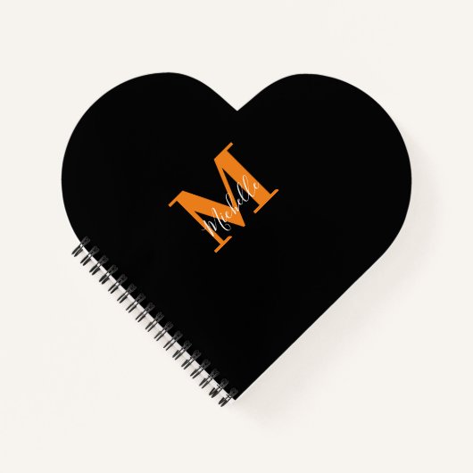 イニシャルパーソナライズされたと名前モノグラム ノートブック (正面)