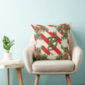 イニシャルパーソナライズされたのクリスマス枕 クッション (椅子)