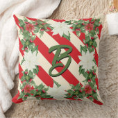 イニシャルパーソナライズされたのクリスマス枕 クッション (ブランケット)