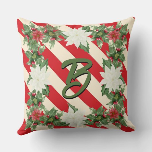イニシャルパーソナライズされたのクリスマス枕 クッション (裏面)