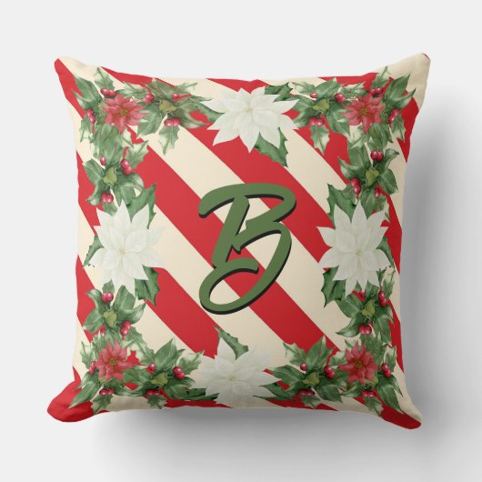 イニシャルパーソナライズされたのクリスマス枕 クッション (正面)