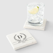 イニシャルパーソナライズされたの結婚贈り物の新婚夫婦 ストーンコースター (横)