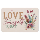 イニシャルパーソナライズされたは今日の花を愛する マグネット (横)