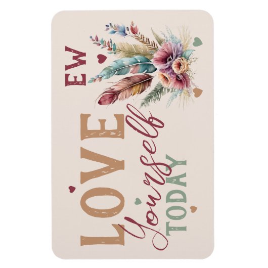 イニシャルパーソナライズされたは今日の花を愛する マグネット (縦)