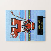 イニシャルパーソナライズされたアイスホッケー ジグソーパズル (横)