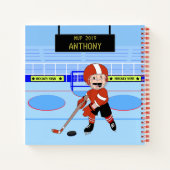 イニシャルパーソナライズされたアイスホッケー ノートブック (裏面)