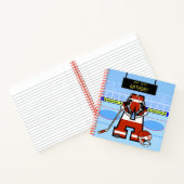 イニシャルパーソナライズされたアイスホッケー ノートブック (内部)