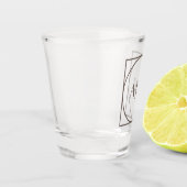 イニシャルパーソナライズされたショットグラス ショットグラス (左)