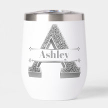 イニシャルパーソナライズされたシルバーモノグラムあなたの名前