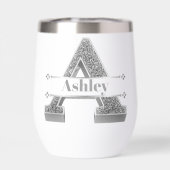 イニシャルパーソナライズされたシルバーモノグラムあなたの名前 (背面)