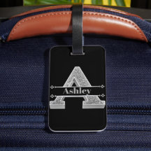 イニシャルパーソナライズされたシルバーモノグラムあなたの名前