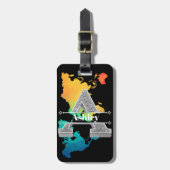 イニシャルパーソナライズされたシルバーモノグラムあなたの名前 ラゲッジタグ (正面縦)