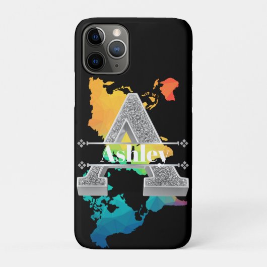 イニシャルパーソナライズされたシルバーモノグラムあなたの名前 Case-Mate iPhoneケース (裏)