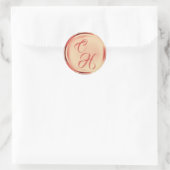 イニシャルパーソナライズされたズテラコッタワフェイクックスシール ラウンドシール (バッグ)