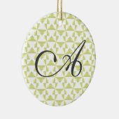 イニシャルパーソナライズされたセージピンホイールズ セラミックオーナメント (右)