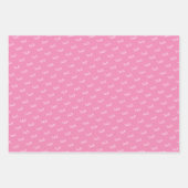 イニシャルパーソナライズされたピンクラブハートバレンタイン ラッピングペーパーシート (正面3)