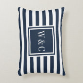 イニシャルパーソナライズされたモノグラムネイビーブルー アクセントクッション (正面(垂直))