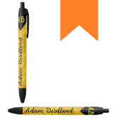 イニシャルパーソナライズされたモノグラムネームラグジュアリーゴールデン 黒ボールペン