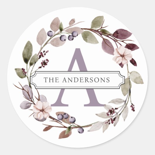 イニシャルパーソナライズされたラウンドステッカー ラウンドシール (正面)