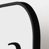 イニシャルパーソナライズされた白エレガントモノグラム ピックルボールラケット (左詳細)