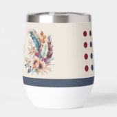 イニシャルパーソナライズされた花ハート赤青 (背面)