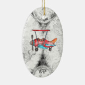 イニシャルパーソナライズされた、ヴィンテージマップ、レトロ機 セラミックオーナメント (右)