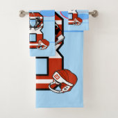 イニシャルパーソナライズされたBアイスホッケー バスタオルセット (インサイチュ)