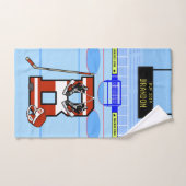 イニシャルパーソナライズされたBアイスホッケー バスタオルセット (ハンドタオル)