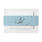 イニシャルパーソナライズされたB招待状用帯ブラック 招待状ベリーバンド (正面例)