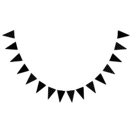 イニシャルパーティーバナー（白黒） バンティングフラッグ