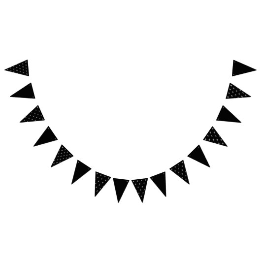 イニシャルパーティーバナー（白黒） バンティングフラッグ (全)