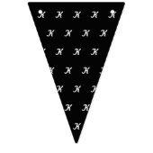 イニシャルパーティーバナー（白黒） バンティングフラッグ (第1の旗)