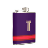 イニシャルパープル+赤でパーソナライズストライプする フラスク (右)