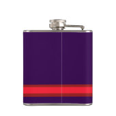 イニシャルパープル+赤でパーソナライズストライプする フラスク (裏面)