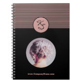 イニシャルピンク黒ヘアスタイリストのワークショップ ノートブック (正面)