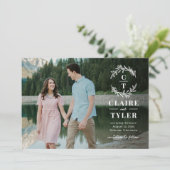 イニシャルファンシー編集可能カラー日付カードの保存 招待状 (スタンド正面)