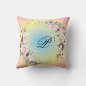 イニシャルフローラデザイン装飾用クッション クッション (裏面)