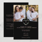 イニシャルフローラピンクハート2 Photos on Black セーブザデート (正面/裏面)