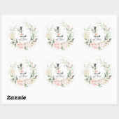 イニシャルフローラ文字Lフローラ枠 ラウンドシール (シート)