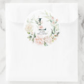 イニシャルフローラ文字Lフローラ枠 ラウンドシール (バッグ)