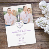 イニシャルフローラ紫ハート2白の写真 セーブザデート