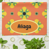 イニシャルブライト誕生日またはアニバーサリーギフト キッチンタオル (折り畳み)