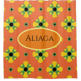 イニシャルブライト誕生日またはアニバーサリーギフト シャワーカーテン