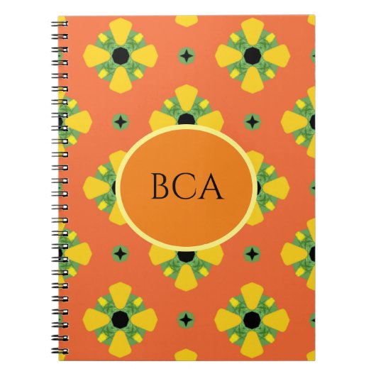 イニシャルブライト誕生日またはアニバーサリーギフト ノートブック (正面)