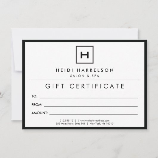 イニシャルブラック/ホワイトギフトカード付きボックスロゴ (正面)