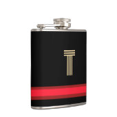 イニシャルブラック+レッドでパーソナライズストライプ フラスク (右)